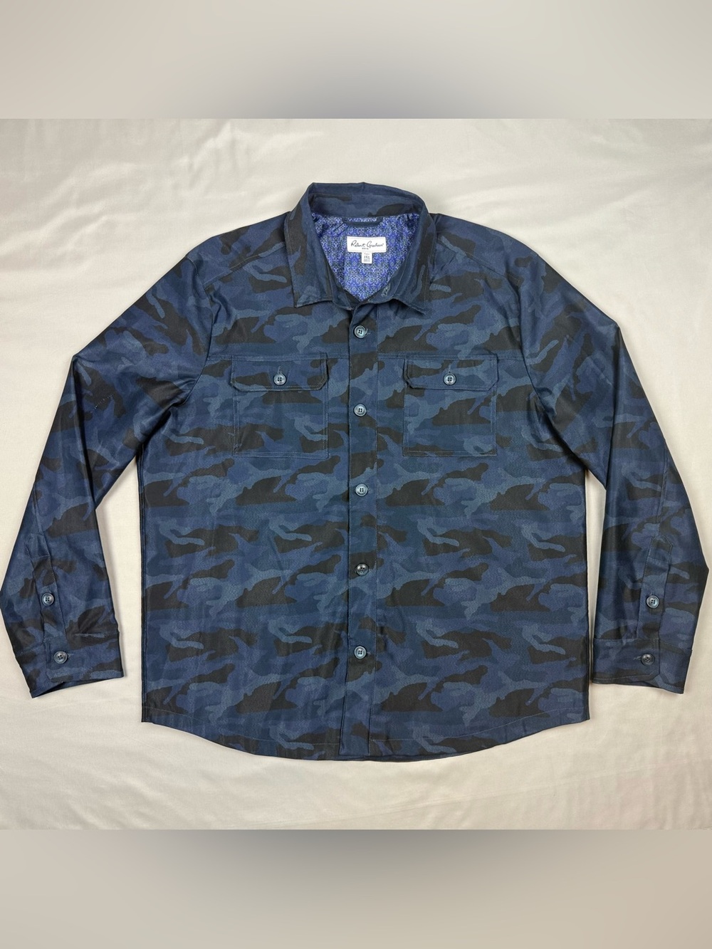 Robert Graham Mens Fiore Camo Overshirt 3XL Classic Fit Lined Shacket B8